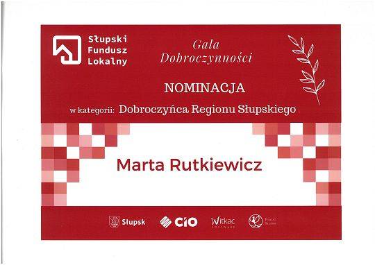 Gala Dobroczynności Słupski Fundusz Lokalny wyróżnienie